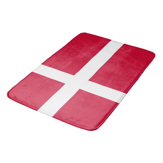 Flagge Dänemarks oder dänischer Stoff Badematte (Schrägansicht)