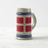 Flagge Dänemarks oder dänischer Stoff Bierglas (VorderseiteRechts)