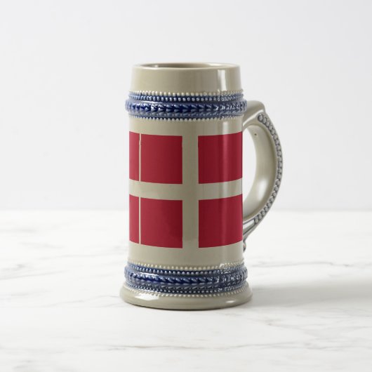Flagge Dänemarks oder dänischer Stoff Bierglas (VorderseiteRechts)