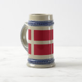 Flagge Dänemarks oder dänischer Stoff Bierglas (Vorderseite Links)