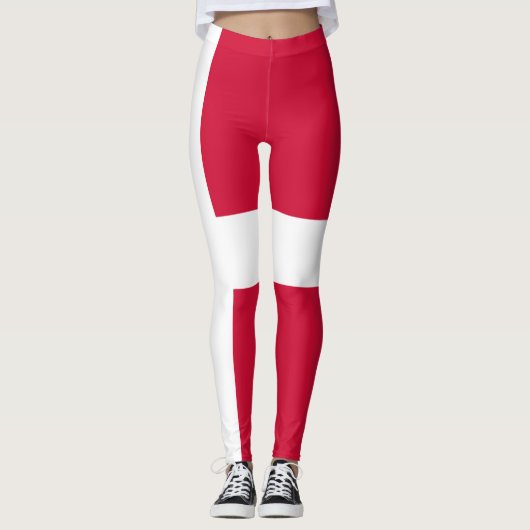 Flagge Dänemarks oder dänischer Stoff Leggings (Vorderseite)