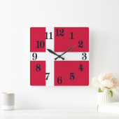 Flagge Dänemarks oder dänischer Stoff Quadratische Wanduhr (Zuhause)