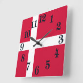 Flagge Dänemarks oder dänischer Stoff Quadratische Wanduhr (Winkel)