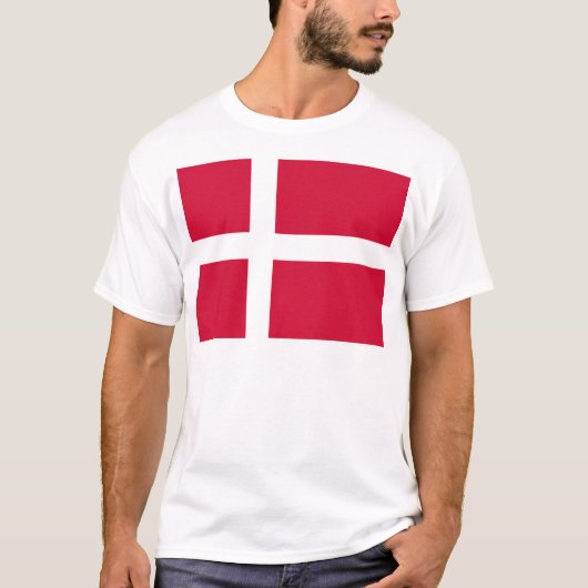Flagge Dänemarks oder dänischer Stoff T-Shirt (Vorderseite)