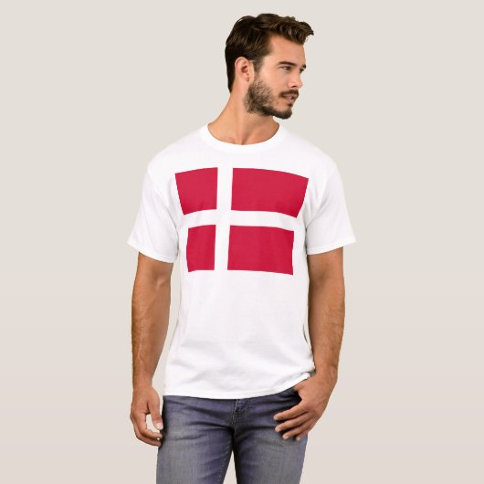 Flagge Dänemarks oder dänischer Stoff T-Shirt (Vorne ganz)