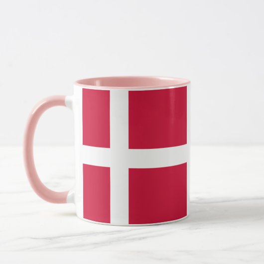 Flagge Dänemarks oder dänischer Stoff Tasse (Links)