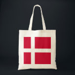 Flagge Dänemarks oder dänischer Stoff Tragetasche<br><div class="desc">Die Flagge Dänemarks ist rot mit einem weißen skandinavischen Kreuz,  das sich bis an die Ränder der Flagge erstreckt; der vertikale Teil des Kreuzes wird auf die Hüftseite #denmark #danish #patriotic #flag #scandinavian</div>