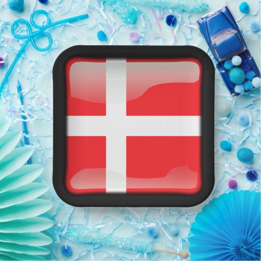 Flagge Dänemarks Pappteller (Party)