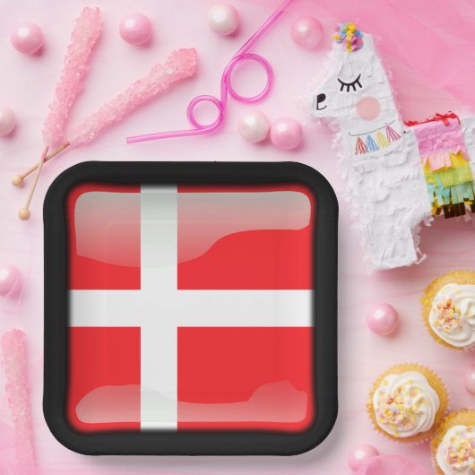 Flagge Dänemarks Pappteller (Party)