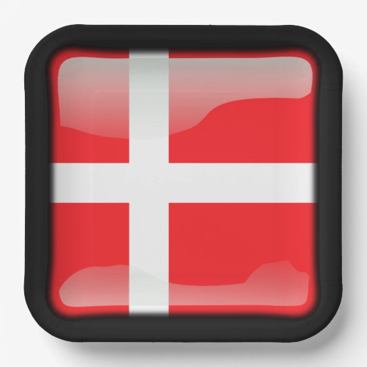 Flagge Dänemarks Pappteller (Vorderseite)