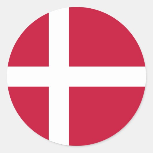 Flagge Dänemarks Runder Aufkleber (Vorderseite)