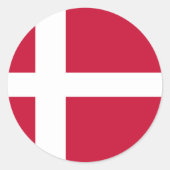 Flagge Dänemarks Runder Aufkleber (Vorderseite)