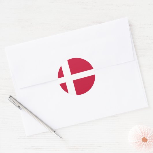 Flagge Dänemarks Runder Aufkleber (Umschlag)