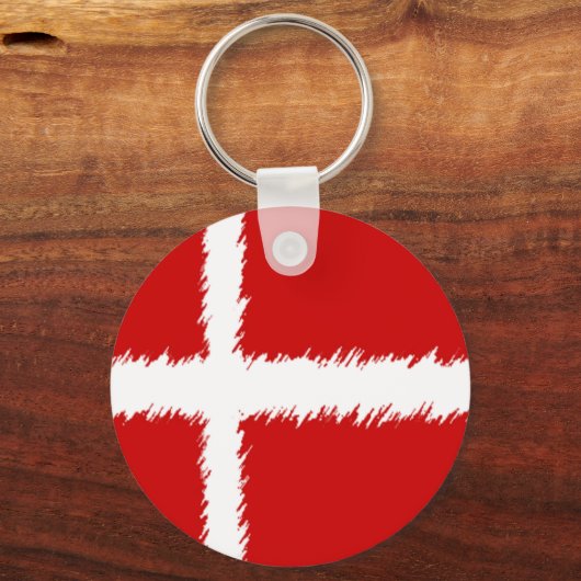 Flagge Dänemarks Schlüsselanhänger (Vorderseite)