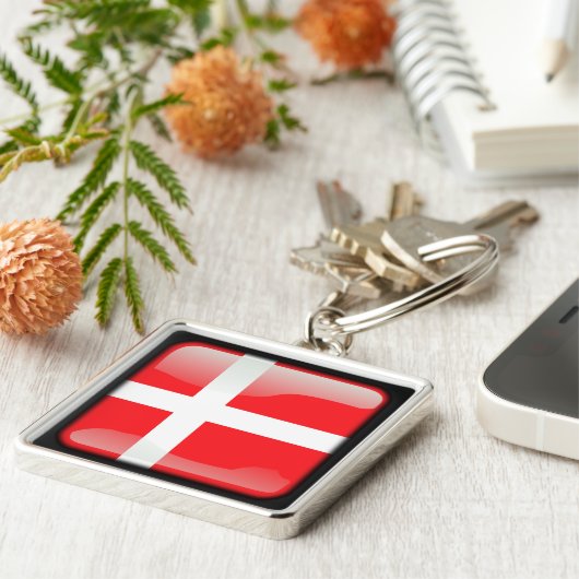 Flagge Dänemarks Schlüsselanhänger (Seite)
