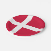Flagge Dänemarks Teller auf Papier (Schrägansicht)