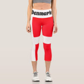 Flagge Dänemarks Yoga Pants Capri Leggings (Vorderseite)