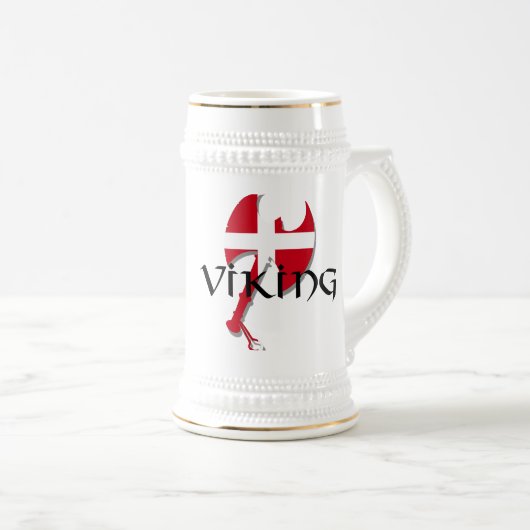 Flagge Dänische-Vikings Dänemark Axt Bierglas (VorderseiteRechts)