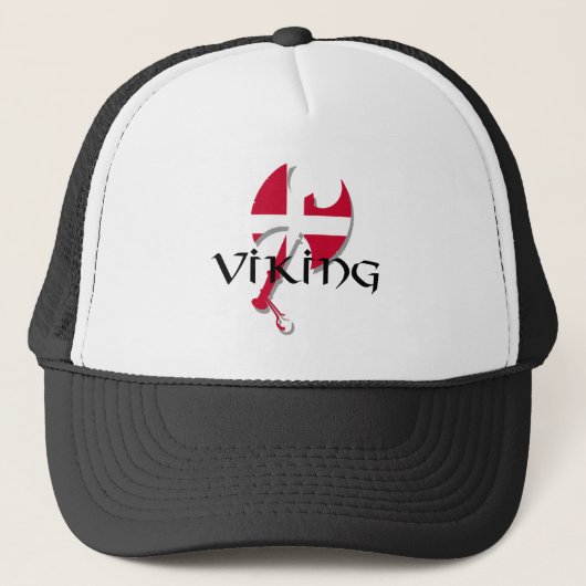 Flagge Dänische-Vikings Dänemark Axt Truckerkappe (Vorderseite)