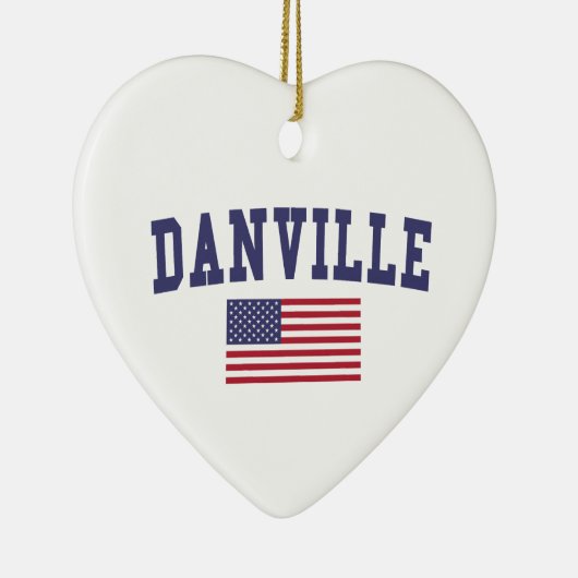 Flagge Danvilles CA US Keramik Ornament (Rechts)