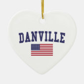 Flagge Danvilles CA US Keramik Ornament (Vorne)