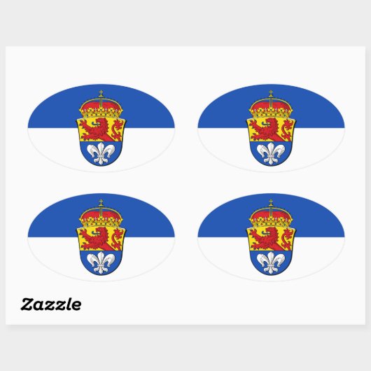 Flagge Darmstadt, Deutschland Ovaler Aufkleber (Blatt)