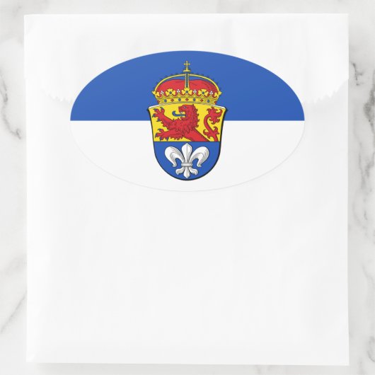 Flagge Darmstadt, Deutschland Ovaler Aufkleber (Tasche)