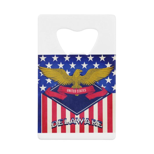 Flagge Delaware USA Geldbeutel Flaschenöffner (Vorderseite)