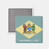 Flagge Delaware, USA Magnet (Vorderseite/Rückseite)