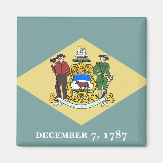 Flagge Delaware, USA Magnet (Vorne)