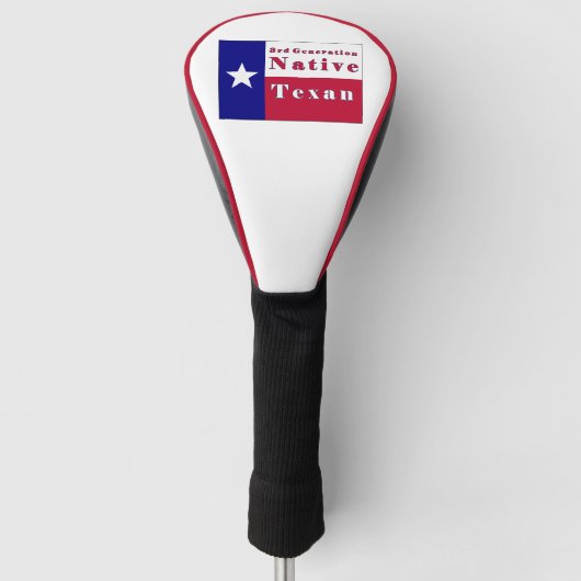 Flagge der 3. Generation gebürtiger Texaner Golf Headcover (Vorderseite)