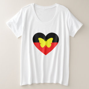 Flagge der Aborigines-Schmetterlinge Große Größe T-Shirt