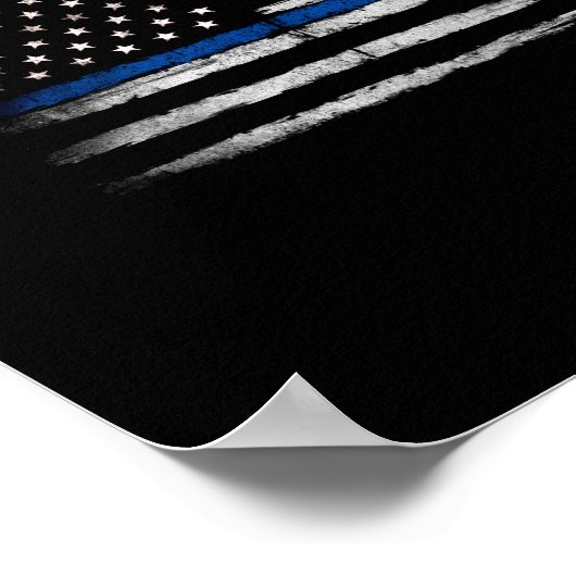 Flagge der American Thin Blue Line Poster (Ecke)