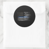 Flagge der American Thin Blue Line Runder Aufkleber (Tasche)