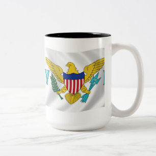 Flagge der Amerikanischen Jungferninseln Kaffeetas Zweifarbige Tasse
