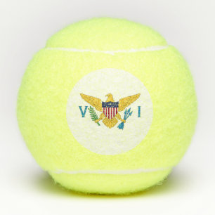 Flagge der Amerikanischen Jungferninseln Tennisbälle