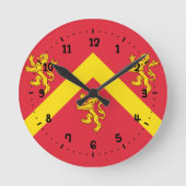 Flagge der Anglesey-Square-Uhr Runde Wanduhr (Vorderseite)