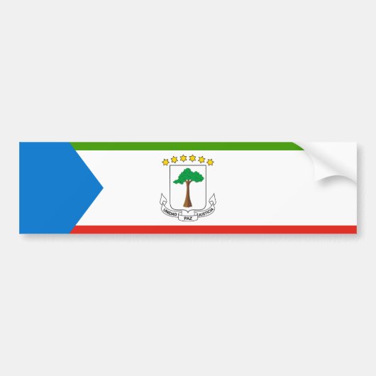 Flagge der Äquatorialen Guinea (Afrika) Autoaufkleber (Vorne)
