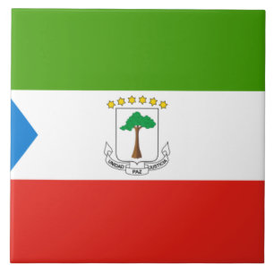 Flagge der Äquatorialen Guinea (Afrika) Fliese