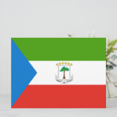 Flagge der Äquatorialen Guinea (Afrika) Karte (Stehend Vorderseite)