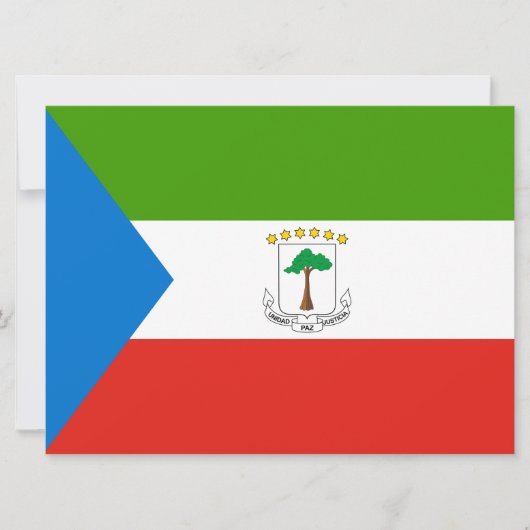 Flagge der Äquatorialen Guinea (Afrika) Karte (Vorderseite)