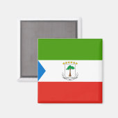 Flagge der Äquatorialen Guinea (Afrika) Magnet (Vorderseite/Rückseite)