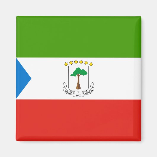 Flagge der Äquatorialen Guinea (Afrika) Magnet (Vorne)