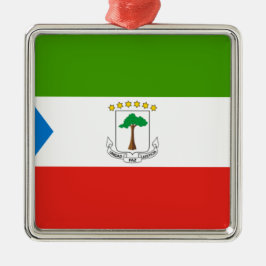 Flagge der Äquatorialen Guinea (Afrika) Ornament Aus Metall