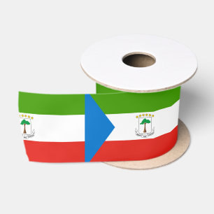 Flagge der Äquatorialen Guinea (Afrika) Satinband
