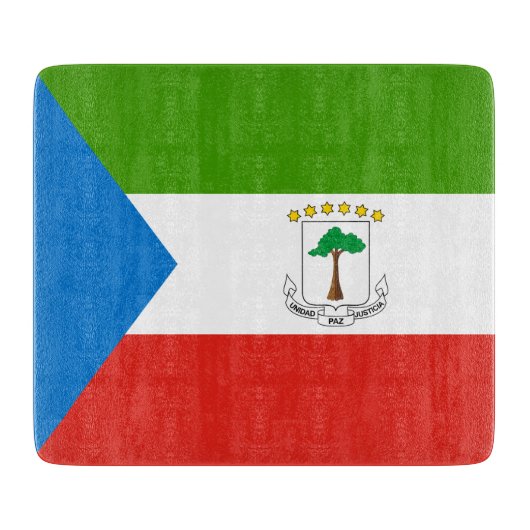 Flagge der Äquatorialen Guinea (Afrika) Schneidebrett (Vorderseite)