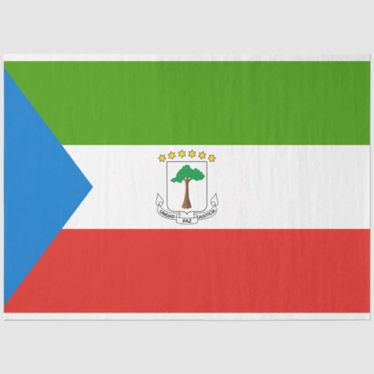 Flagge der Äquatorialen Guinea (Afrika) Seidenpapier (Vorderseite)