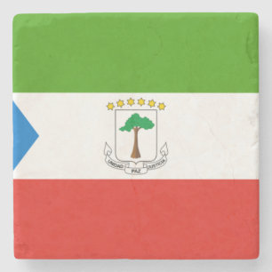 Flagge der Äquatorialen Guinea (Afrika) Steinuntersetzer