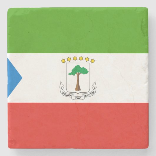 Flagge der Äquatorialen Guinea (Afrika) Steinuntersetzer (Vorderseite)