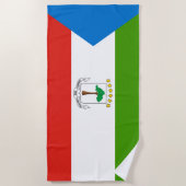 Flagge der Äquatorialen Guinea (Afrika) Strandtuch (Vorderseite)